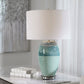 Uttermost Caicos Teal Table Lamp By Casagear Home UT-28437-1