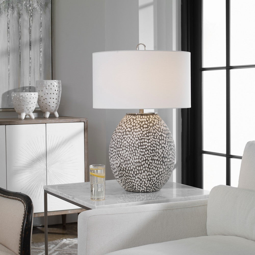 Uttermost Cyprien Gray White Table Lamp By Casagear Home UT-28448-1