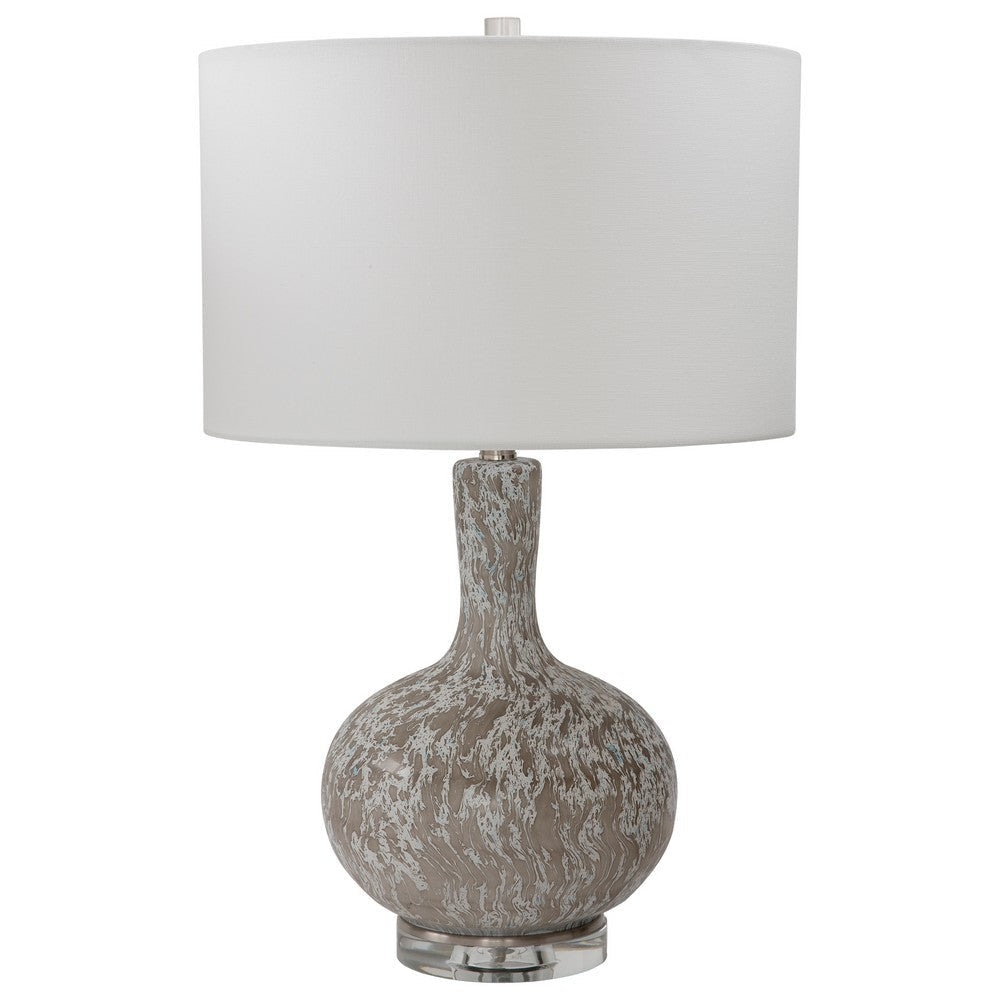 Uttermost Turbulence Distressed White Table Lamp By Casagear Home UT-28483-1