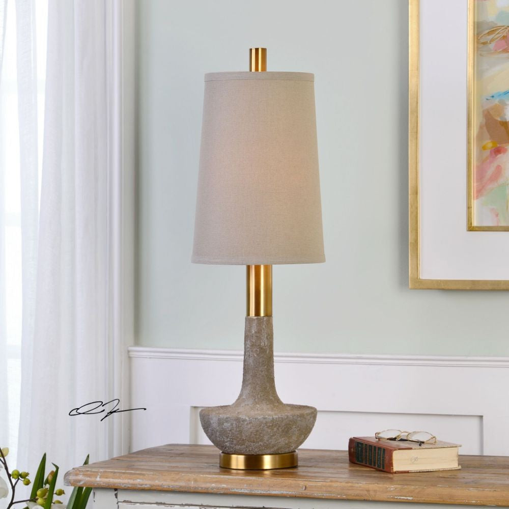 Uttermost Volongo Stone Ivory Buffet Lamp By Casagear Home UT-29211-1