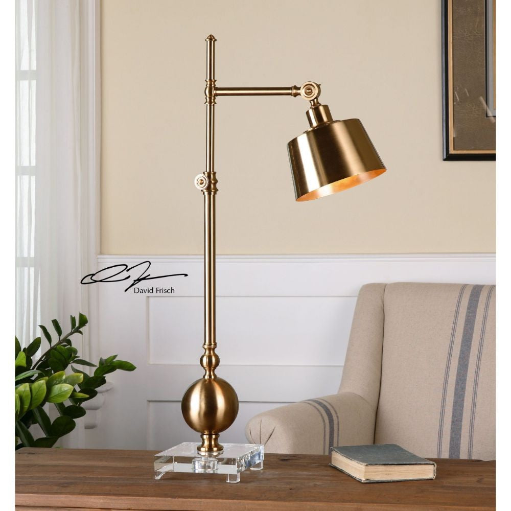 Uttermost Laton Brushed Brass Task Lamp By Casagear Home UT-29982-1