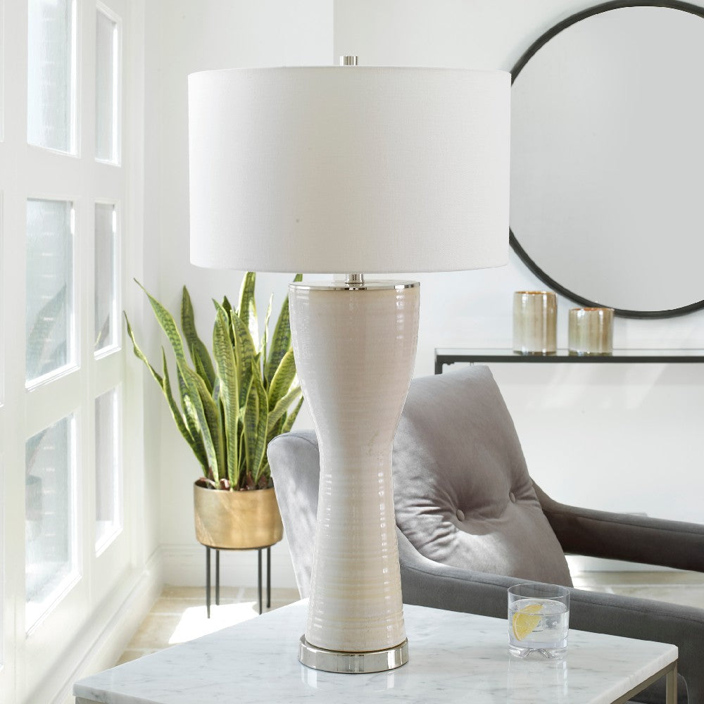 Uttermost Amphora Off-White Glaze Table Lamp By Casagear Home UT-30001-1