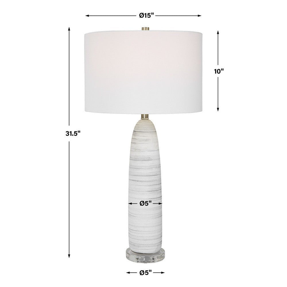 Uttermost Levadia Matte White Table Lamp By Casagear Home UT-30004-1