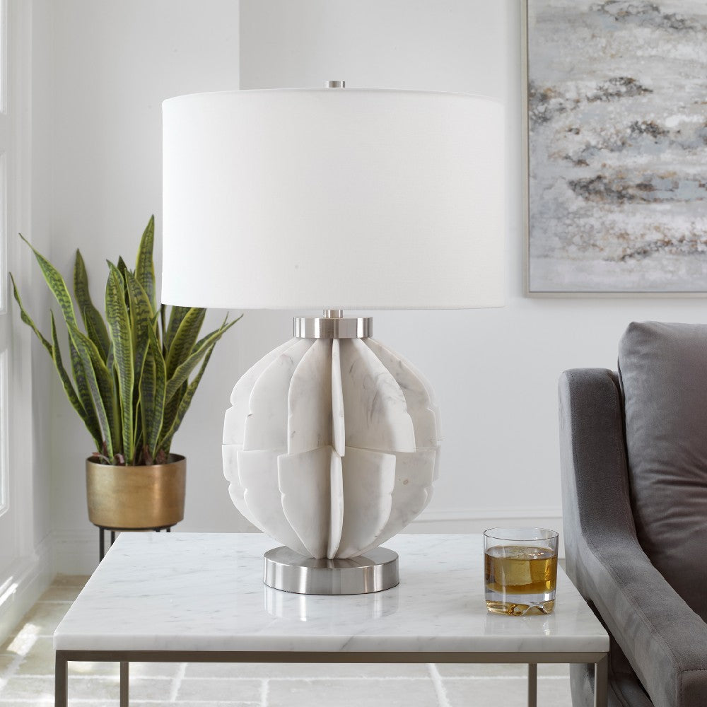 Uttermost Repetition White Marble Table Lamp By Casagear Home UT-30015-1