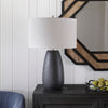 Uttermost Twilight Satin Black Table Lamp By Casagear Home UT-30058-1