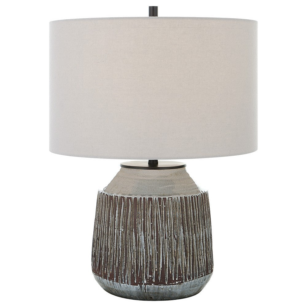 Uttermost Neolithic Blue-Gray Table Lamp By Casagear Home