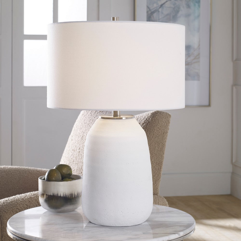 Uttermost Heir Chalk White Table Lamp By Casagear Home UT-30105-1