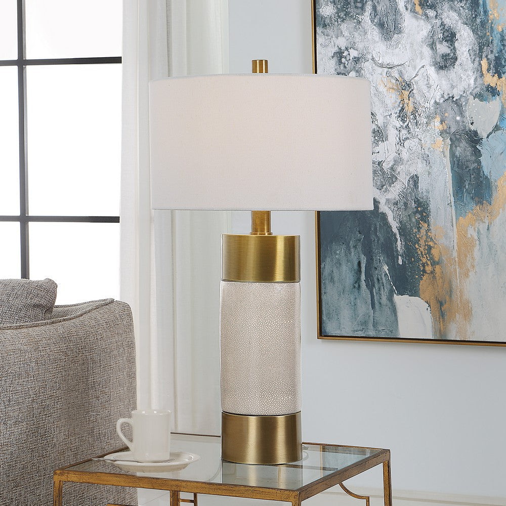 Uttermost Adelia Ivory & Brass Table Lamp By Casagear Home UT-30124-1