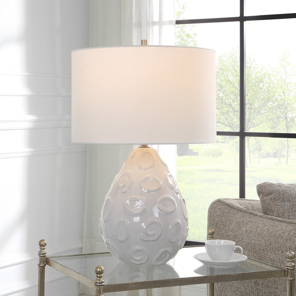 Uttermost Loop White Glaze Table Lamp By Casagear Home UT-30159-1