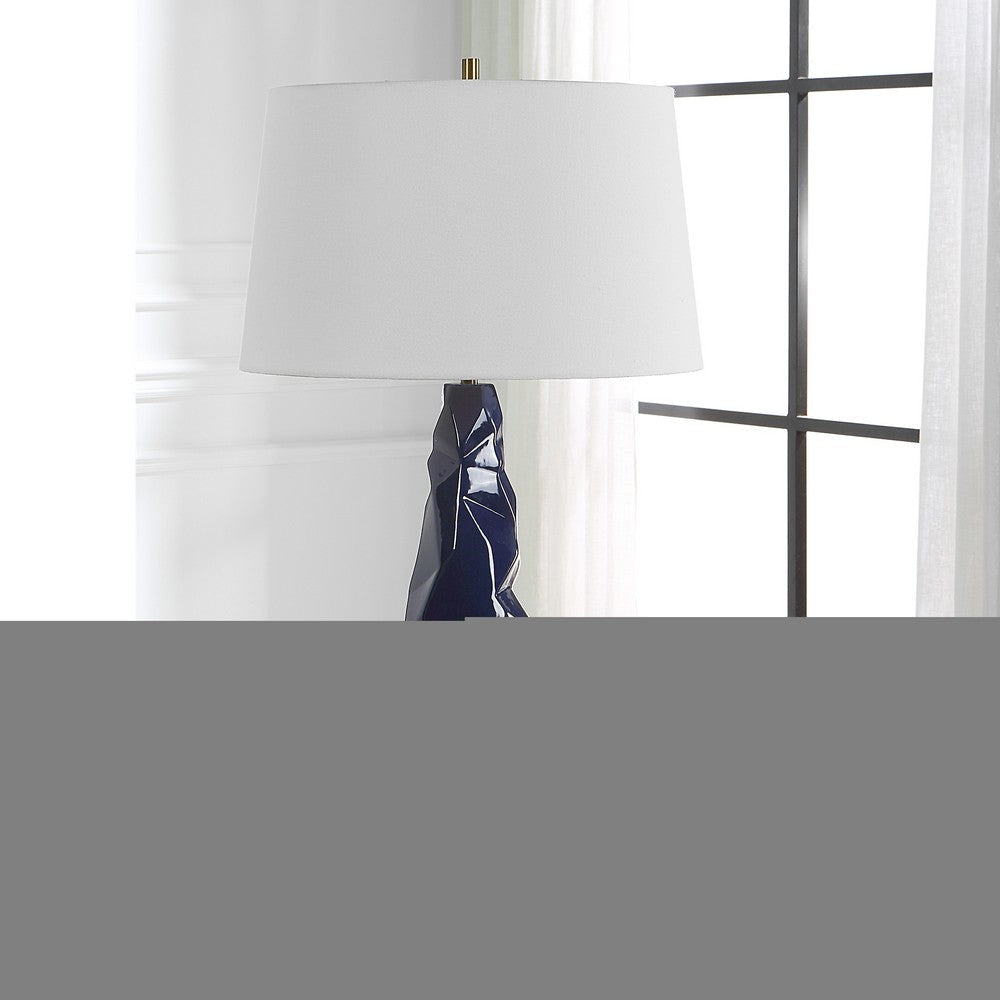 Uttermost Kavos Geometric Blue Table Lamp By Casagear Home UT-30173