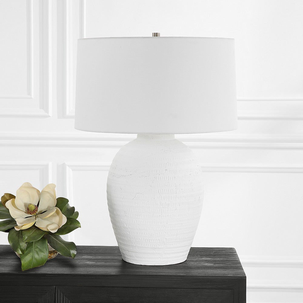 Uttermost Reyna Chalk White Table Lamp By Casagear Home UT-30236-1