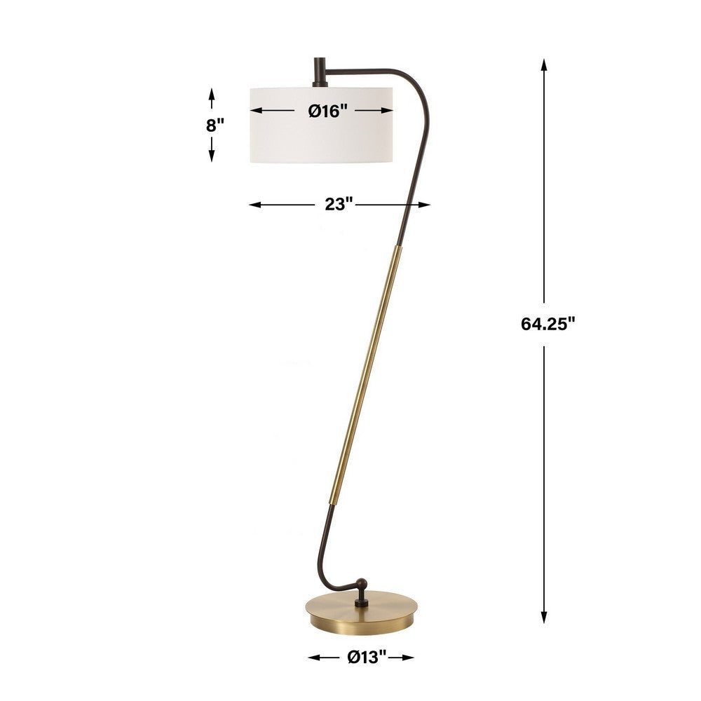 Uttermost Irwin Curved Brass Floor Lamp UT-30476