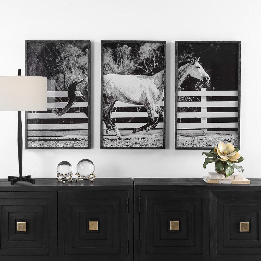 Uttermost Galloping Forward Equine Prints Set/3 By Casagear Home UT-32279