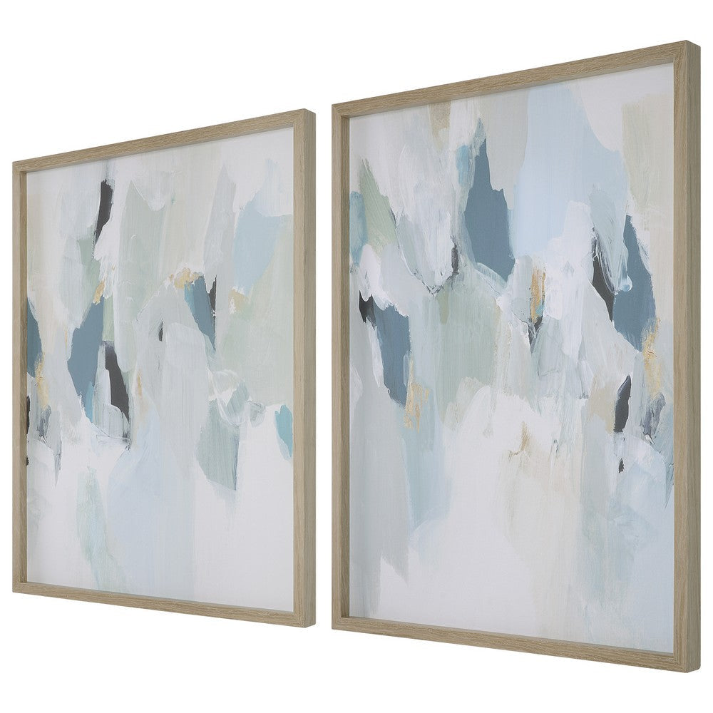 Uttermost Seabreeze Abstract Framed Canvas Prints Set/2 By Casagear Home UT-32282