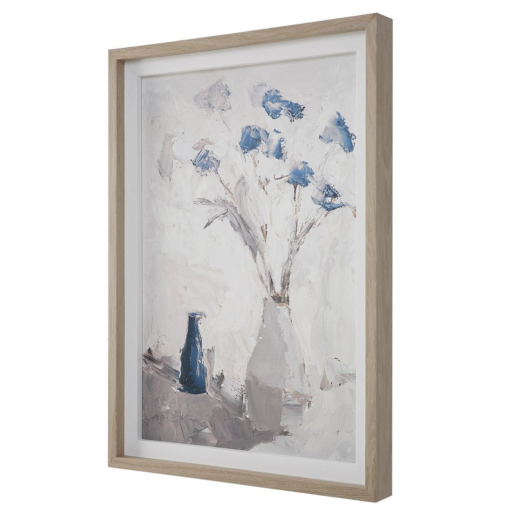 Uttermost Blue Flowers In Vase Framed Print By Casagear Home UT-32287