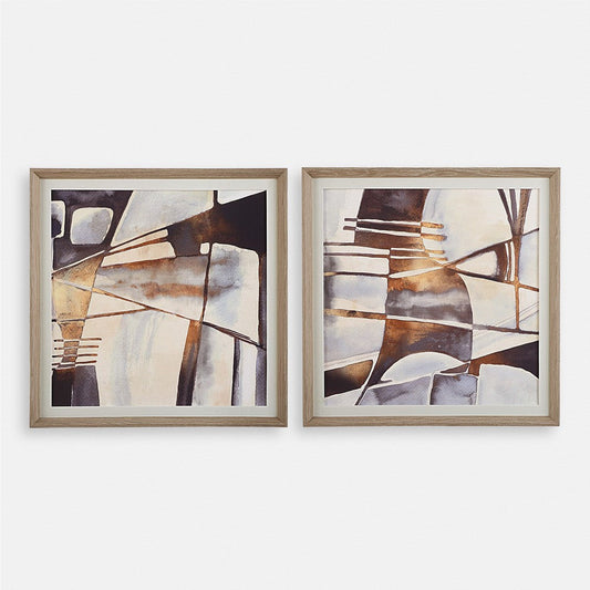 Uttermost Vetrina Framed Abstract Prints Set/2