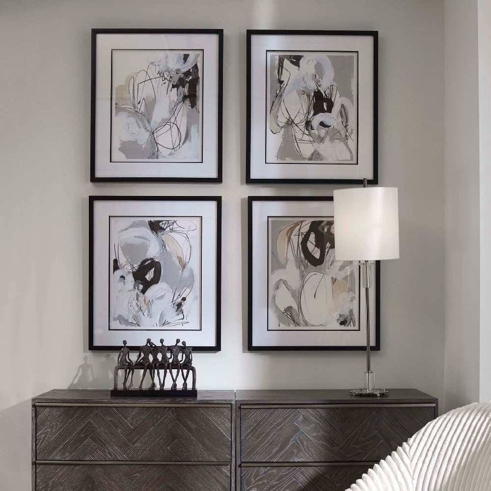 Uttermost Tangled Threads Abstract Framed Prints Set of 4 By Casagear Home UT-41419