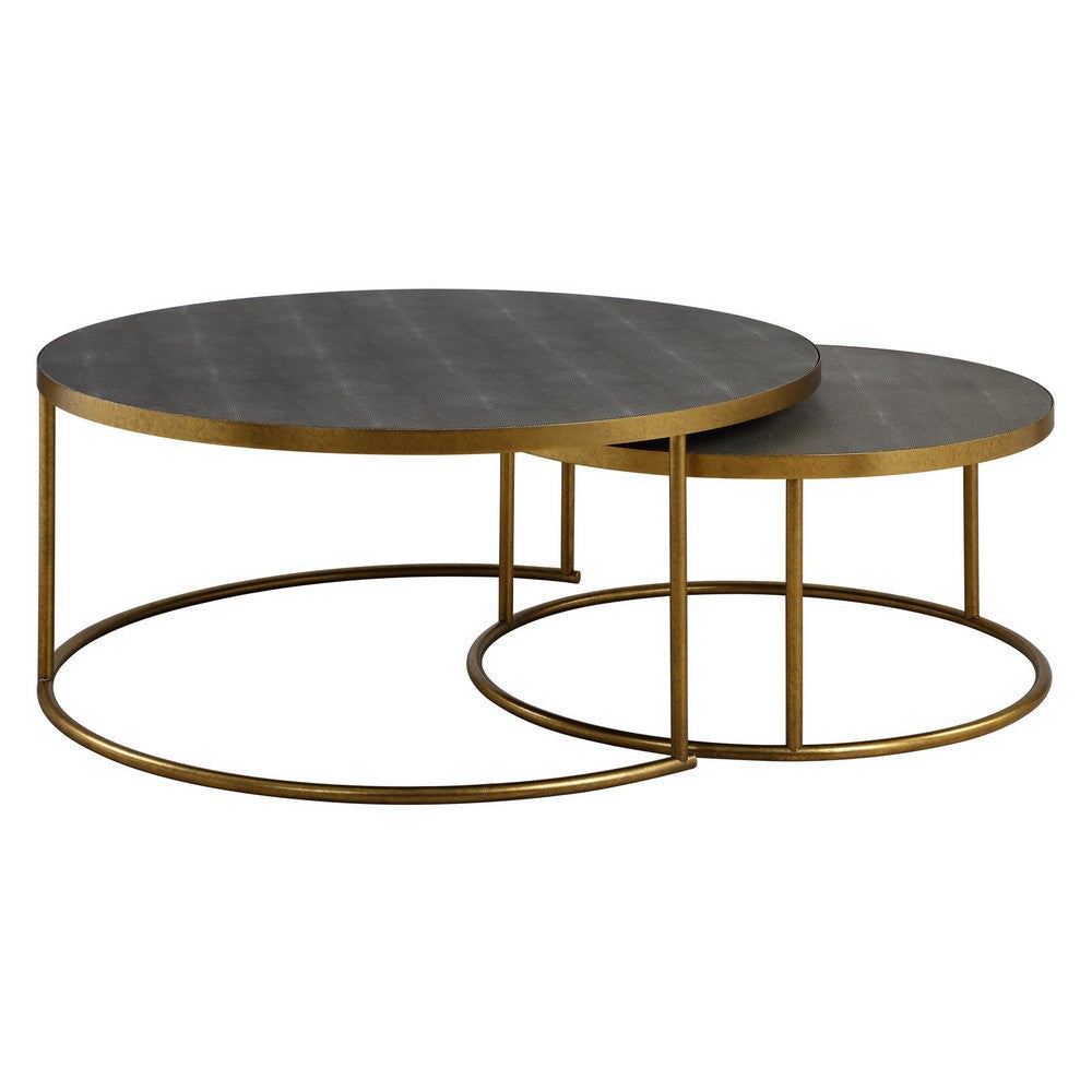 Uttermost Aragon Gray Nesting Coffee Tables Set/2 UT-50080