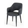 Fabric Upholstered Metal Dining Chair with Cutout Back Design Gray VIG-VGEUMC-8980CH-A-GRY