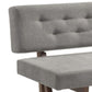 Fabric Upholstered Dining Bench with Rubber Wood Feet Gray and Walnut Brown VIG-VGMAMI-746-GRY