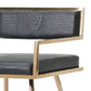 Leatherette Upholstered Metal Dining Chair with Splayed Legs Black and Gold VIG-VGVCB879-BLK