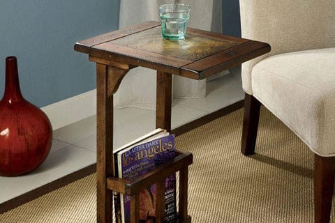 Contemporary Magazine Rack End Table