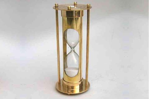 Sand Timer Decor In Brass