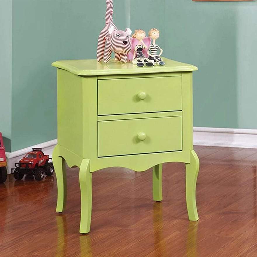 Lexie Traditional Style Night Stand Apple Green