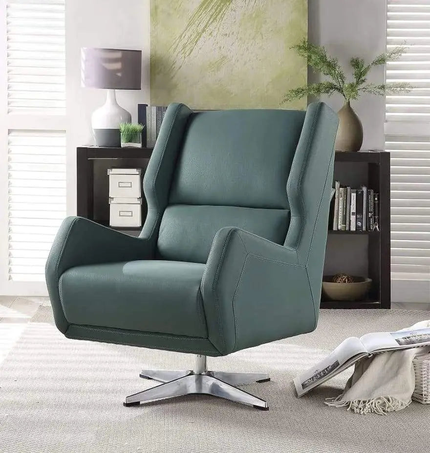 Faux Leather Upholstered Swivel Accent Chair