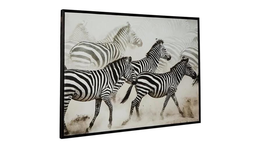 Rectangular Wooden Frame Wall Art with Animal Print