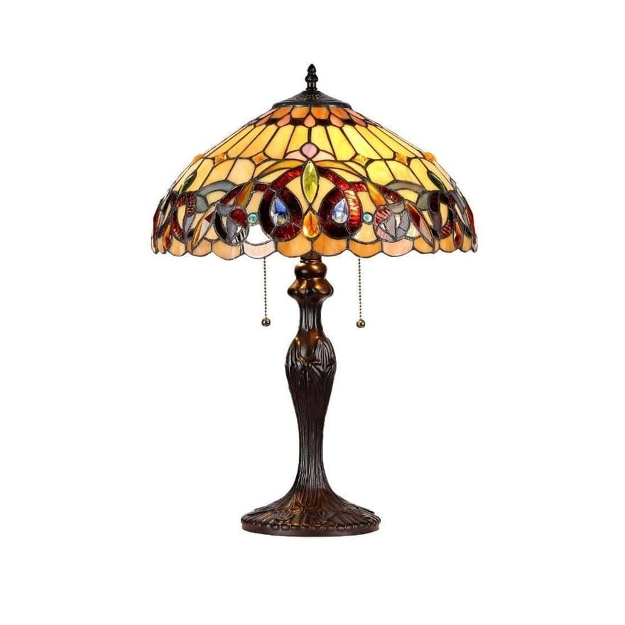 Serenity Tiffany-Style 2 Light Victorian Table Lamp