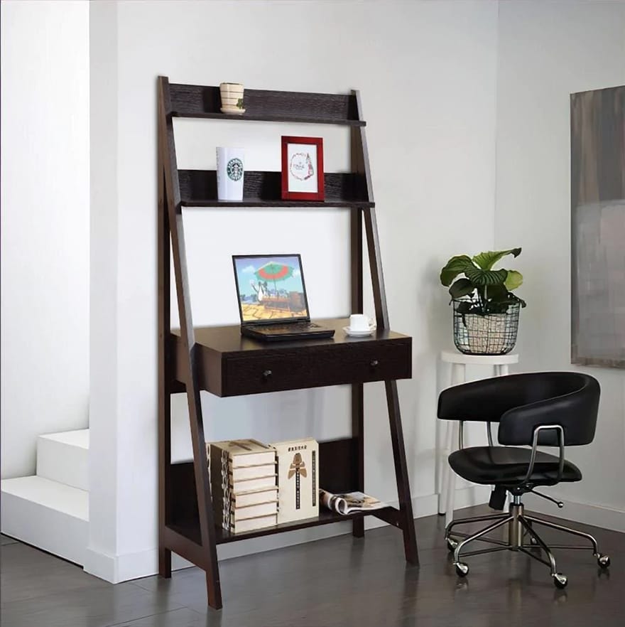 61 Inch Wooden Ladder Desk