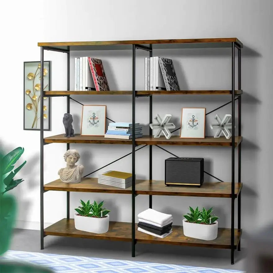 63 Inch Industrial 4 Tier Shelf Bookshelf