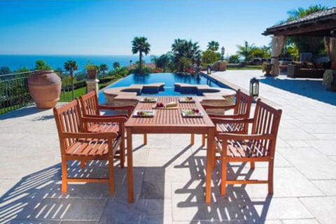 Outdoor Wood English Garden Dining Set