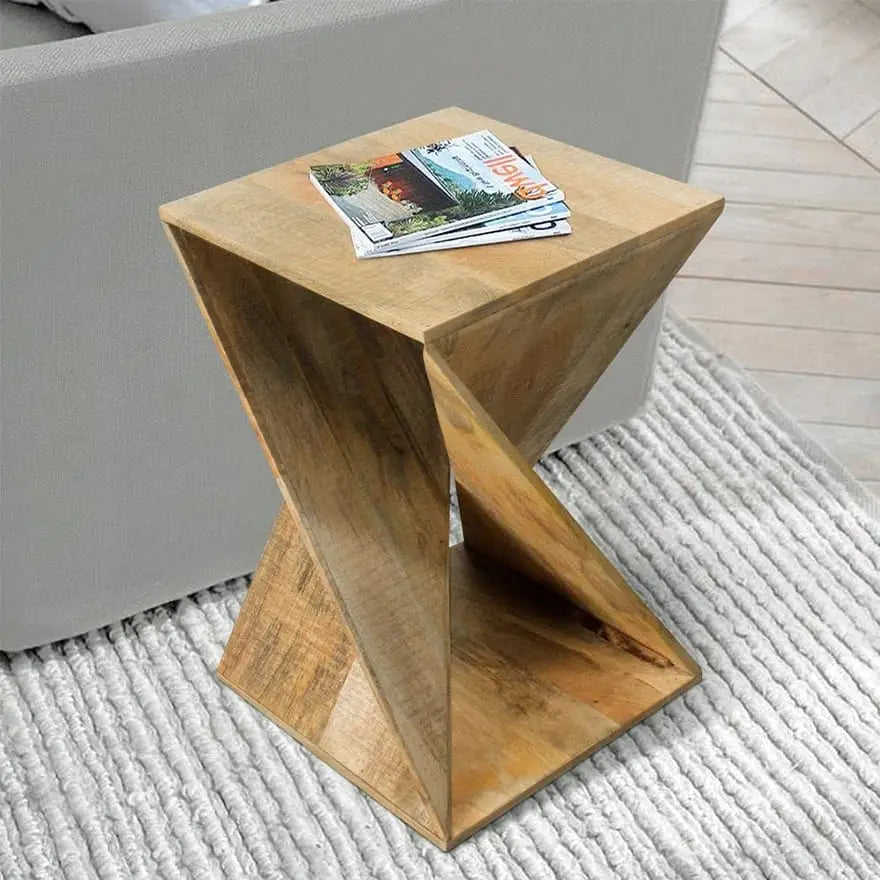 Wooden End Table with Square Top