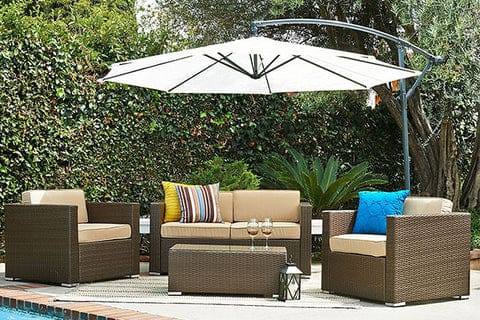 Garden Outdoor Wicker Conversation Set