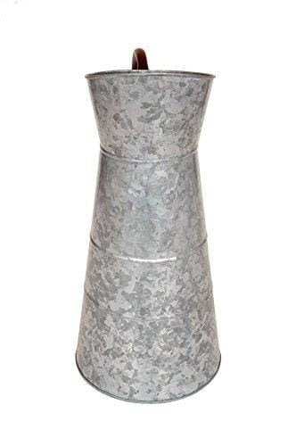 Classic Galvanized Metal Jug With Handle, Gray By Benzara Tabletop The Urban Port 