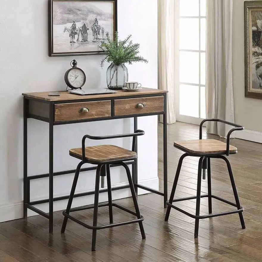 Urban Loft Breakfast Table with Two Swivel Stools