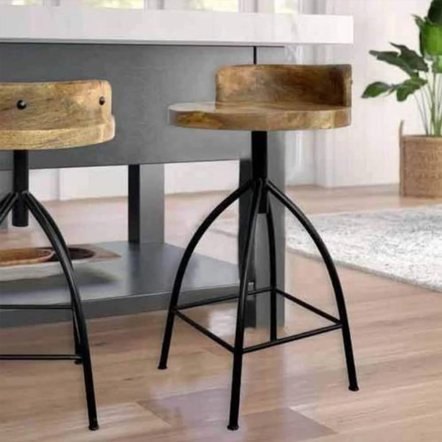 Industrial Style Adjustable Counter Stool