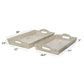 Distressed Wooden Serving Trays With Handles, Set Of 2, White By Benzara Tabletop Benzara 