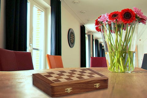 Magnetic Rosewood Folding Board Chess Set