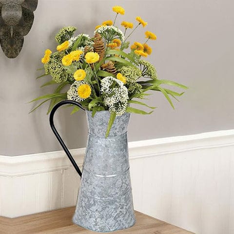 Classic Galvanized Metal Jug With Handle