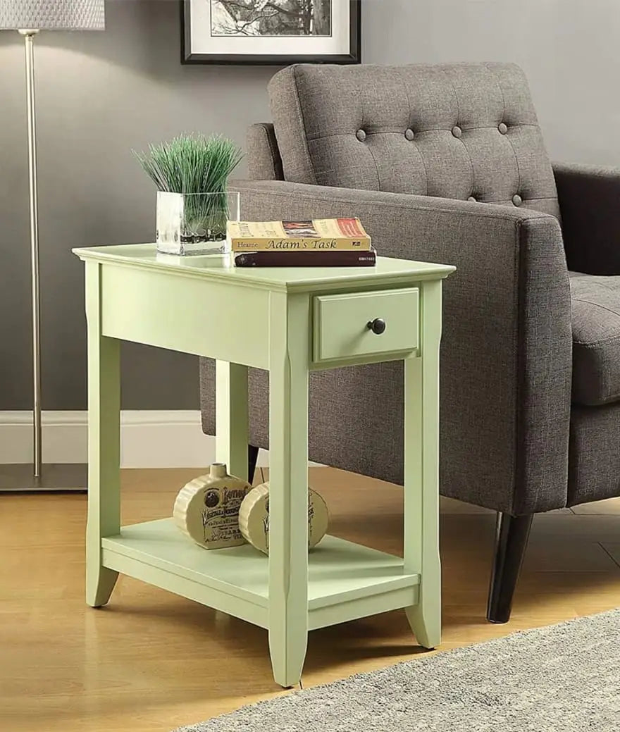 Rectangular Wooden Side Table with 1 Drawer