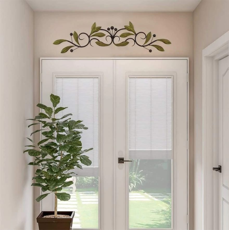 Olive Branch Door Top Wall Hanging In Metal