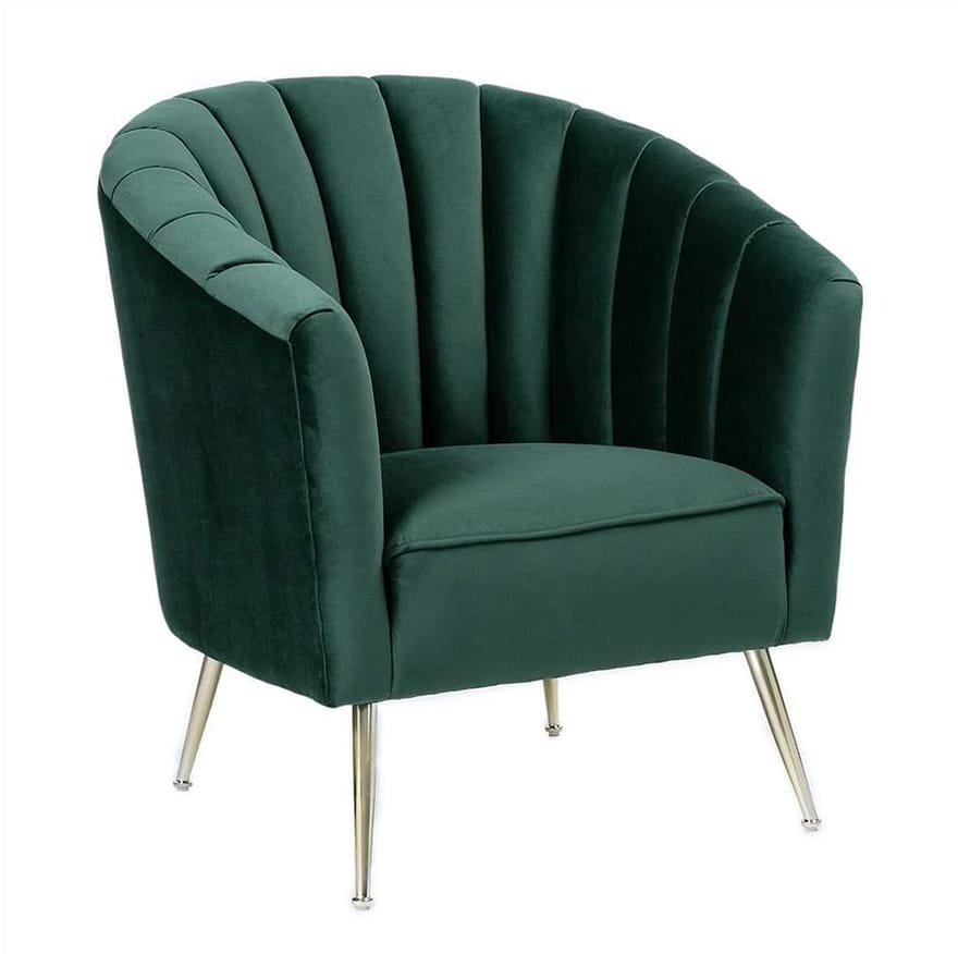 Rosemont Green and Gold Velvet Accent Chair