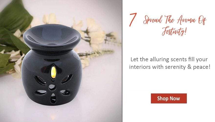 Alluring Ceramic Oil Diffuser With Leafy Pattern Cutout