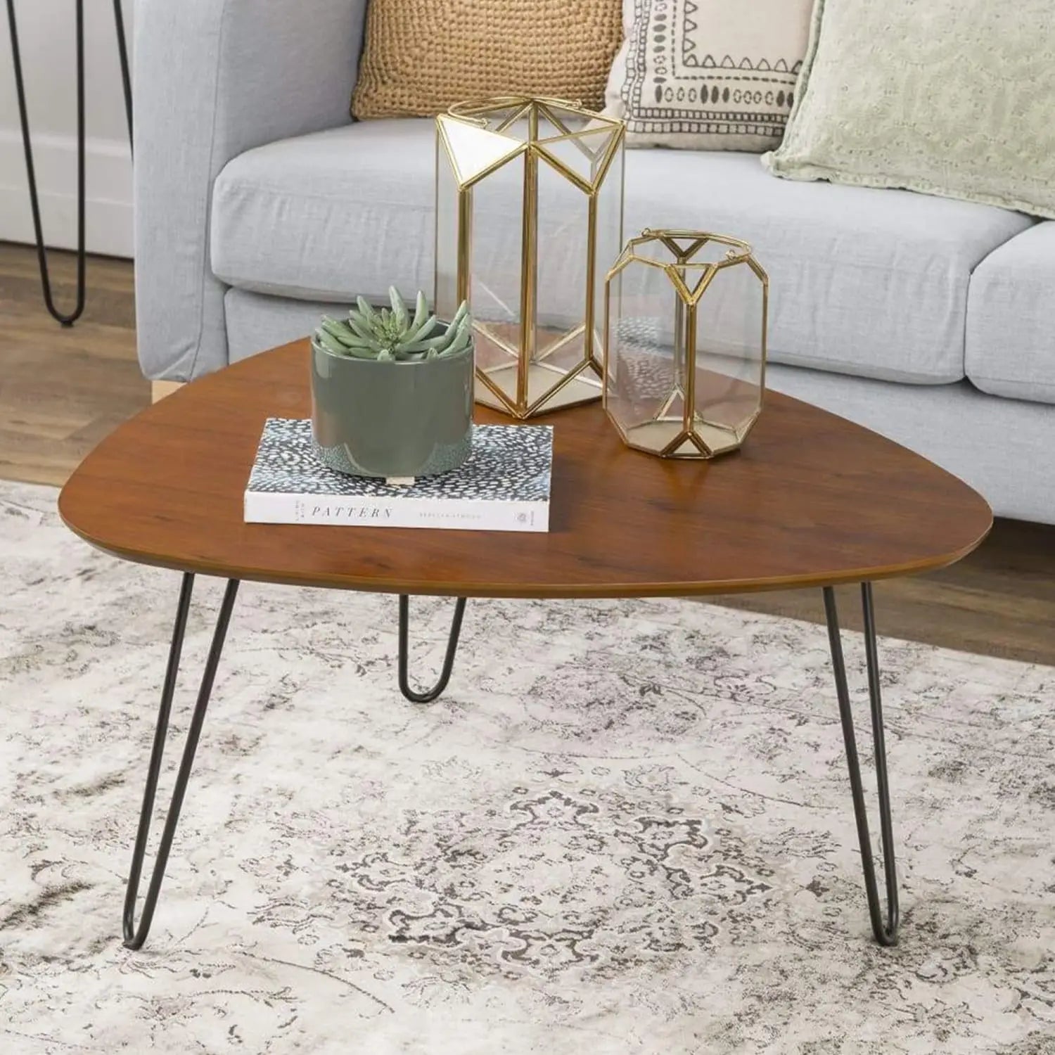 Mid-Century Hairpin Leg Wood Coffee Table