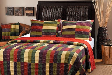 Multi Color Queen Quilt Set