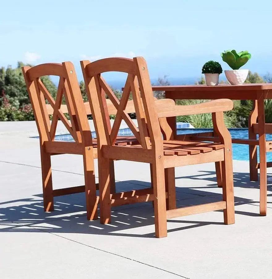 Outdoor Hardwood Garden Arm Chair