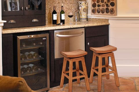 Teakwood Bar Stool in Brown Finish